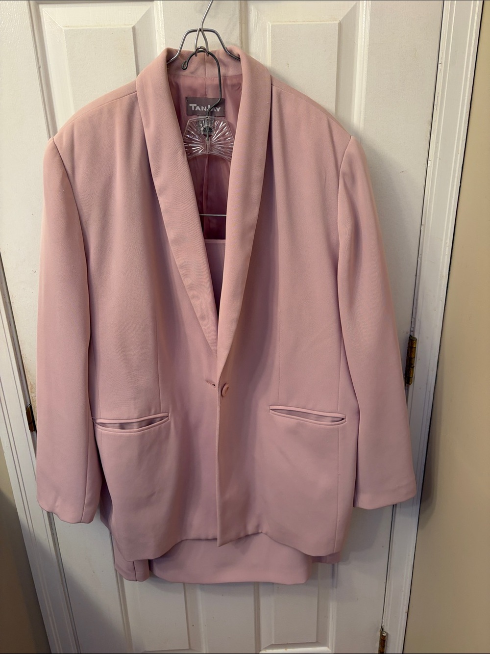 TanJay Dusty Pink Shawl Collar Blazer and Skirt